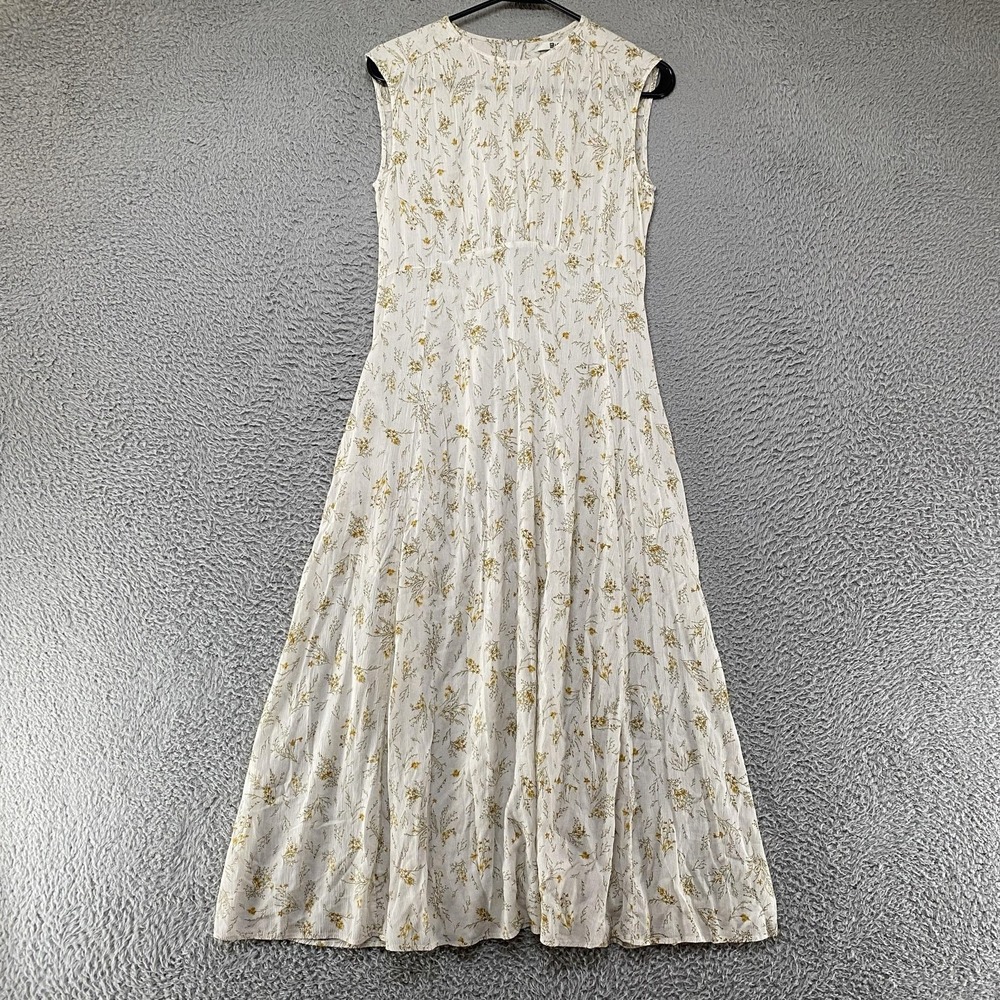 Uniqlo Midi Dress Womens Medium Semi Sheer Floral Dainty Cottage Boho Summer